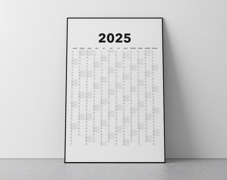 2025-calendar-blank-vertical-yearly-view-extra-large-wall-etsy