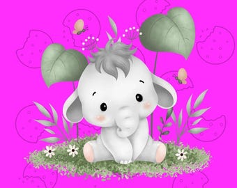 Elephant with Leaves Cookie Cutter *Multiple Sizes*