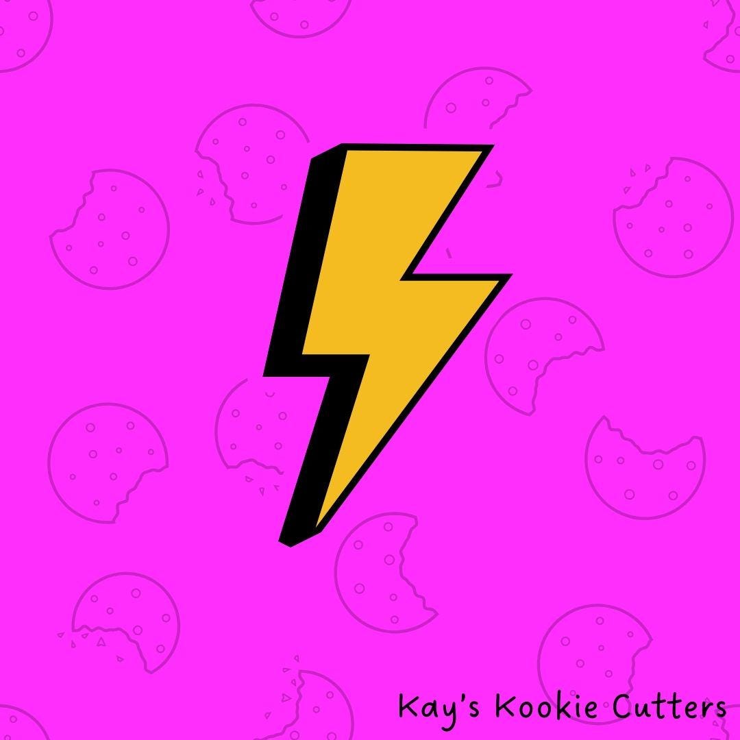 Lightning Bolt 2 Cookie Cutter *multiple Sizes* - Etsy