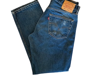 W31.5" L29" 501xx Y2K Levi's: dark wash (31.5" measured waist = modern women's size 29), vintage levis 501xx