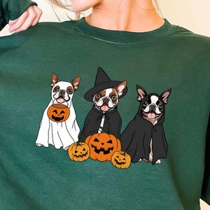 Ghost And Witch Halloween Boston Terrier PNG, Ghost Dog png, Halloween Ghost Boston Terrier PNG, Retro Halloween,Dog Lover Gift,Animal Lover