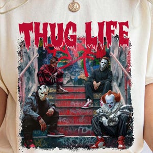 Thug Life Horror Scary Halloween PNG, Horror Characters png, Retro Halloween Vibes png, Horror Movie Killers PNG, Halloween Scary Movie