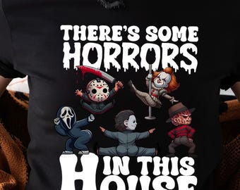 Vintage There's Some Horrors In This House PNG, Horror Characters png, Trendy Horrors Halloween png, Horror Movie PNG, Halloween Scary Movie