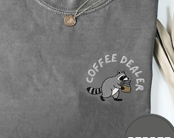 Embroidered Barista Comfort Colors T-Shirt, Coffee Lover Gift