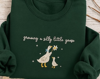 Besticktes Silly Goose Schwangerschafts-Sweatshirt: Werdende Mutter Geschenk
