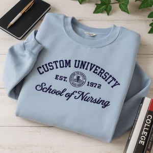Custom University Embroidered Sweatshirt, Personalized College Sweatshirt, College University T Shirt, University College Hoodie