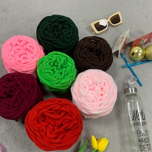 Soft Chenille Yarn, Thick Fluffy Velvet Blanket Yarn,Plush Yarn,Super Soft Chenille,Housewarming Gift, 7mm thick, Each skein is ~99g/ 45 yds