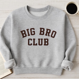 Big Bro Club Embroidered Unisex Sweatshirt, Sibling Reveal Outfit, Sibling Reveal Outfit Hoodie for Sibling Announcement, Gift for him