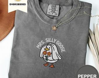Embroidered Silly Goose Bride Comfort Colors Shirt, Funny Bride-To-Be Tee