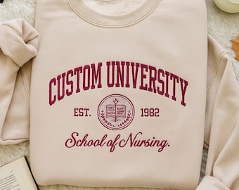 Sudadera universitaria personalizada bordada: sudadera universitaria personalizada