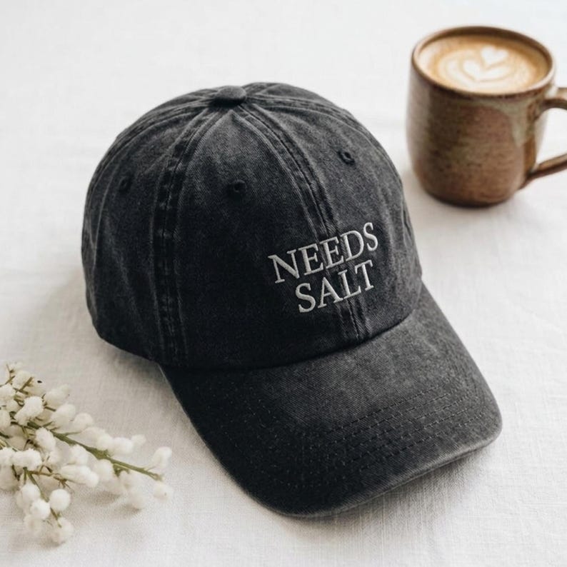 Embroidered Needs Salt Washed Cap, Pastry Maker Baker Hat, Chef Cook Gift