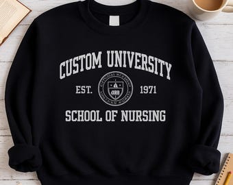 Sudadera universitaria bordada personalizada: ropa universitaria personalizada