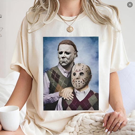 Retro Horror Movie PNG: Michael M & Jason V Halloween Design (Digital Download