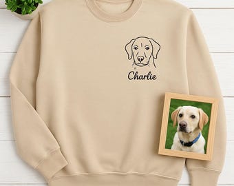 Sudadera bordada con retrato de perro personalizado: regalo para amantes de las mascotas
