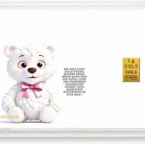 Goldschulz Goldbarren 1g 1 Gramm Motivbox - Geburt Girl - Geschenk + Echtheitszertifikat