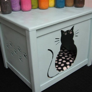 Cat House Combo Bed or Litter Box Cover Kitty Design