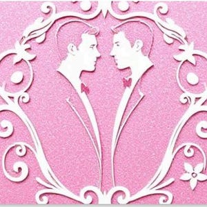 Tarjeta de boda gay en formato PDF, tarjeta LGBTQ, invitación de boda, invitación de boda imprimible