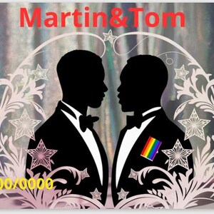 Tarjeta de boda gay en formato PDF, tarjeta LGBTQ, invitación de boda, invitación de boda imprimible