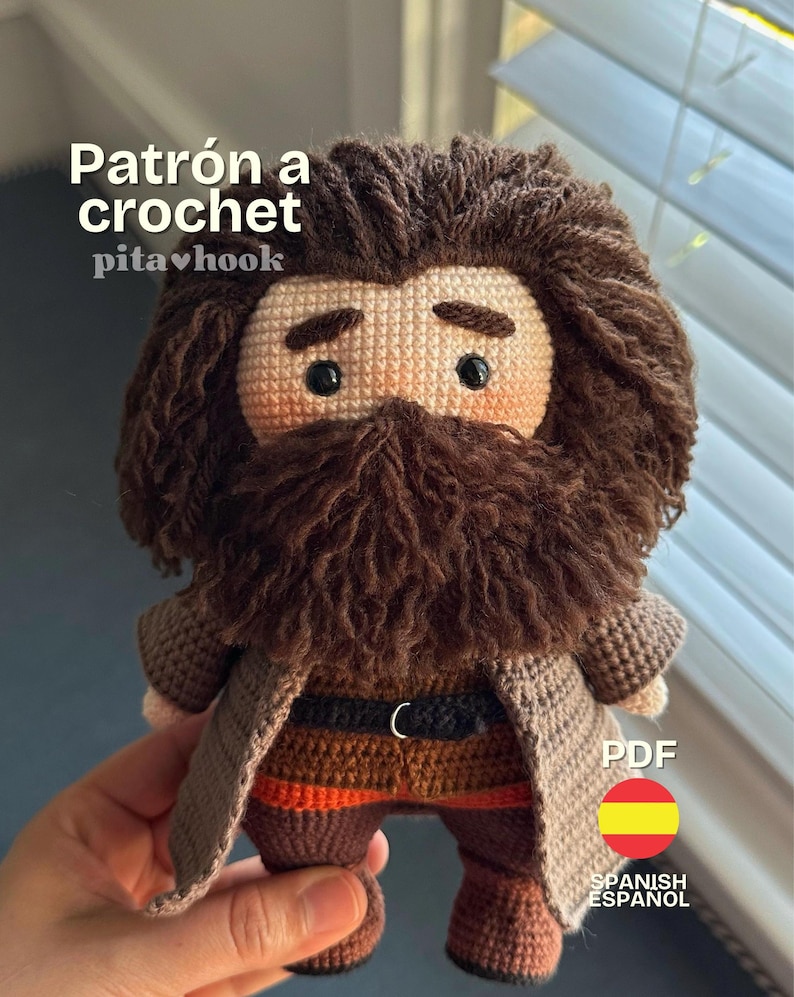 Giant HAGRID Amigurumi Crochet Pattern. Hagrid Doll Pattern. PDF Pattern. Digital Download. See description. image 1