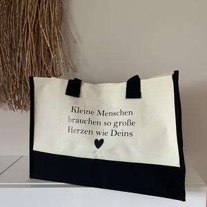 Gift for a teacher or educator | Personalized fabric bag with a heart-shaped saying | Thank you for leaving school or kindergarten | Childminder