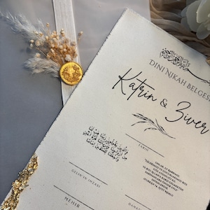 Dini Nikah Belgesi | Nikah certificate | Wedding islamic | Islamic marriage certificate | Nikkah akdi | Luxury | Gold | Silver