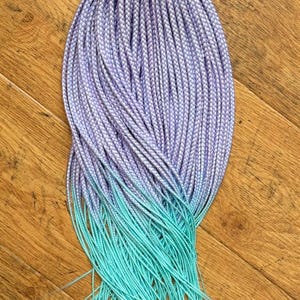 Set of double-sided synthetic braids/ombre purple with blue tips/Handmade braiding hair/quality braids 25,5 inch(65cm)