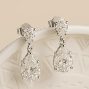 925 Sterling Silver Moissanite Diamond Engagement Earrings for Women 5 Carat, Stunning Sparkling Jewelry Gift for Special Occasions