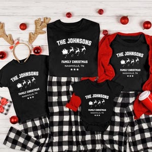 Personalized Family Christmas T-Shirt: Vintage Santa Matching Set