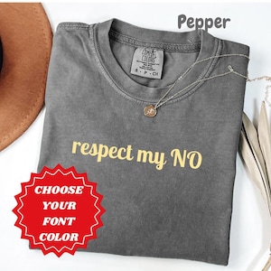 Respect My No Comfort Colors Shirt, T-shirt sarcastique, T-shirt unisexe plein d&#39;esprit, chemise drôle citation minimale, cadeau impertinent pour elle