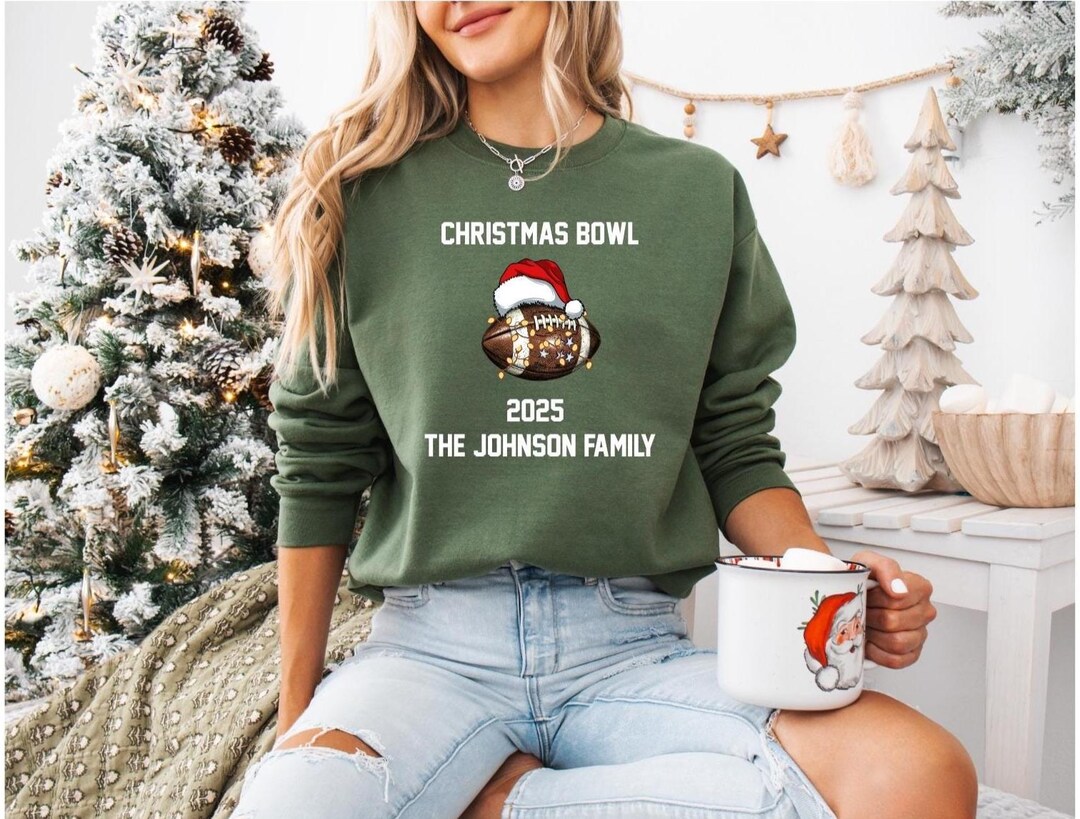 Personalized Christmas Football Sweatshirt and Hoodie, Custom