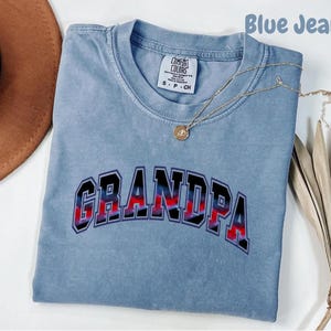 Comfort Colors Patriotic Name Shirt, Custom GRANDPA Tee, 4th of July Gift, Personalized USA Family Shirt, Memorial Day Outfit, DTF Print