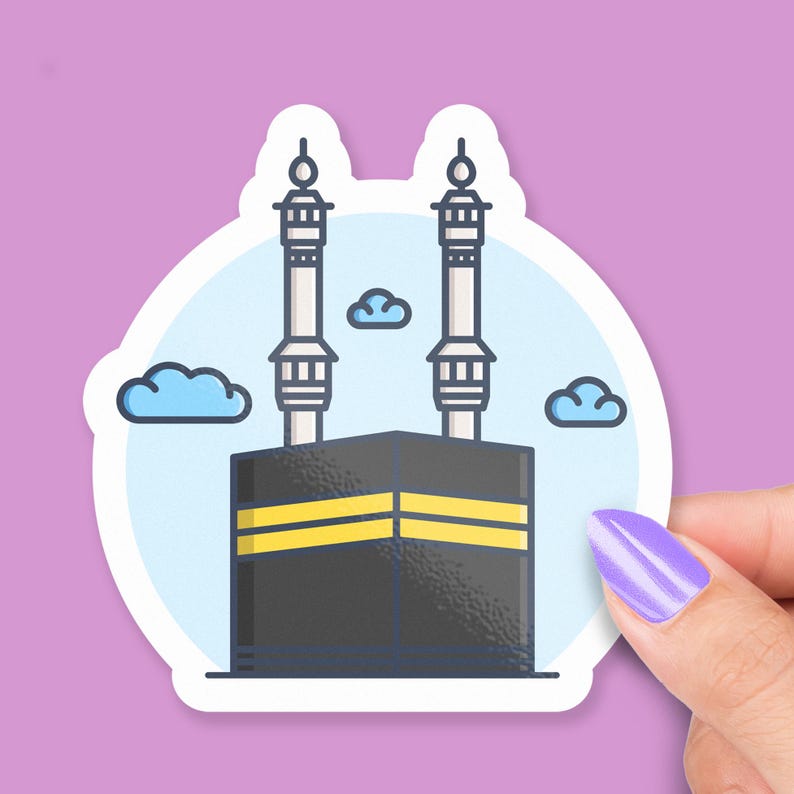 Kaabah Vinyl Sticker, Islamic Faith Sticker Featuring the Holy Kaabah ...