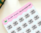 Alhamdulillah Sticker Sheet with 35 1" English Floral Stickers, Black and White Hand Drawn Bouquet Design, Islamic Planner, Gift, Decor