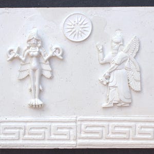 Ishtar / Inanna / Ereshkigal and Enki / Ea / Assur Wall Sculpture | Handmade Bas-Relief from Sumerian, Assyrian & Mesopotamian Art