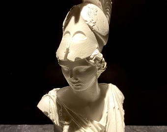アテナの胸像 – 古代ギリシャ美術にインスパイアされた彫刻 – 手作り