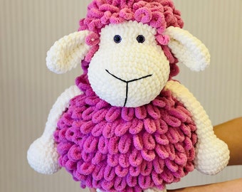 Regalo de Pascua: oveja grande de peluche tejida a mano, juguete amigurumi suave, animal de peluche, regalo para recién nacido, decoración de guardería, regalo único.