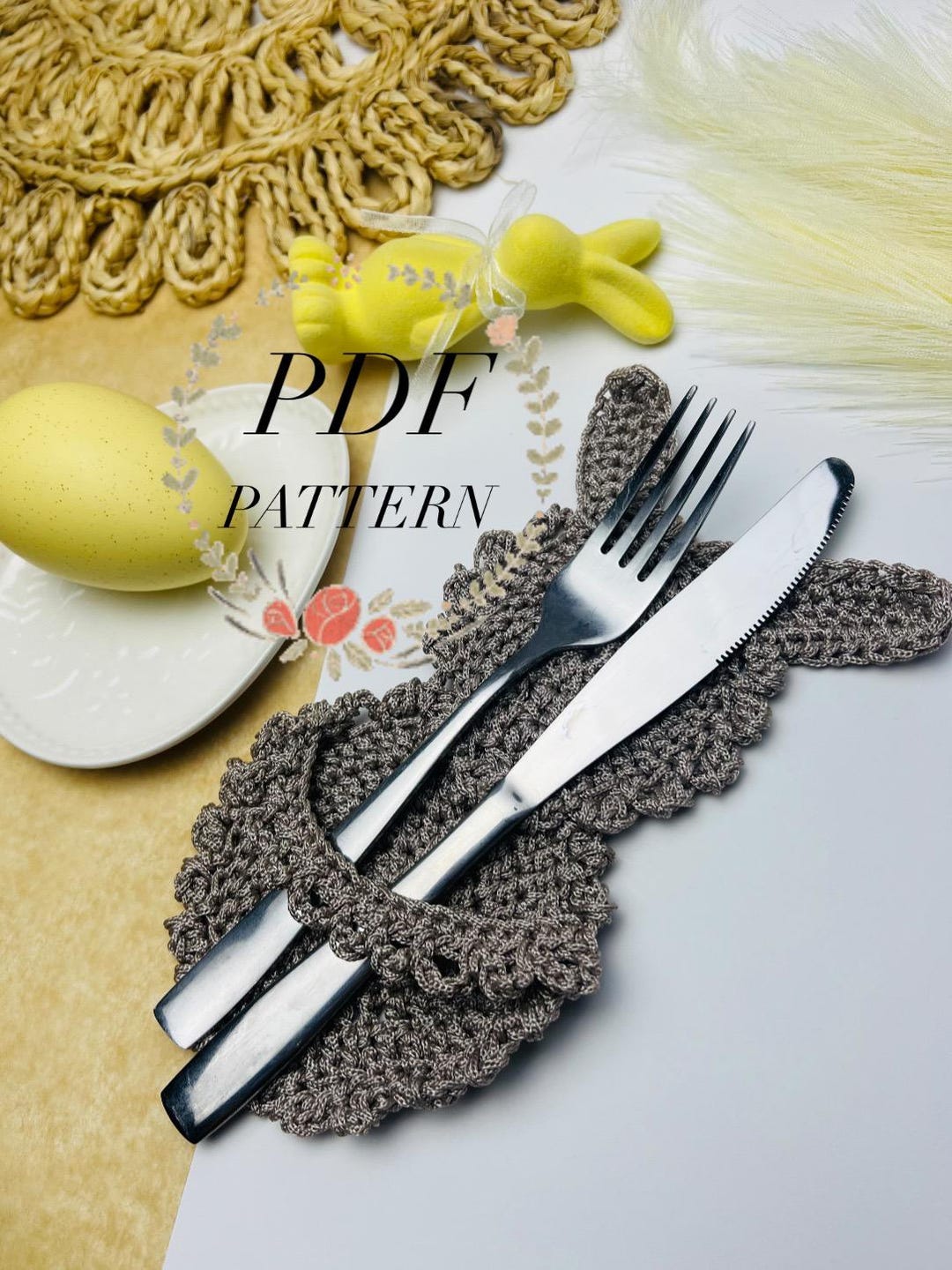 Easy Crochet Bunny Cutlery Holder Pattern - Easter Table Decor PDF ...