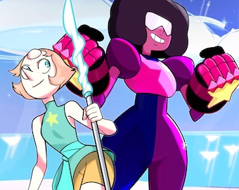 Steven Universe - Garnet & Pearl - Illustration Print 5x5"