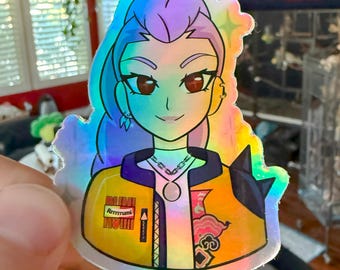 K Pop Demon Hunters - Rumi and Jinu - Holographic Stickers 3"