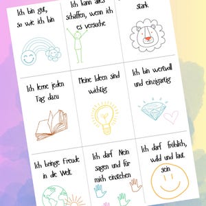 Positive affirmation cards for children | Encouraging | Strengthening self-confidence | Positive beliefs | Child-friendly | Mindfulness