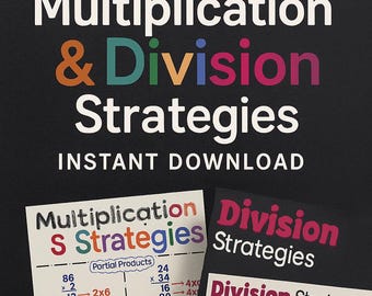 Division & Multiplication Strategies Posters | Math Classroom Wall Charts | Digital Download