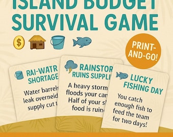 Island Budget Survival Math Game | Budgeting & Percent Change Activity with Event Cards | Grades 6-8 Classroom STEM