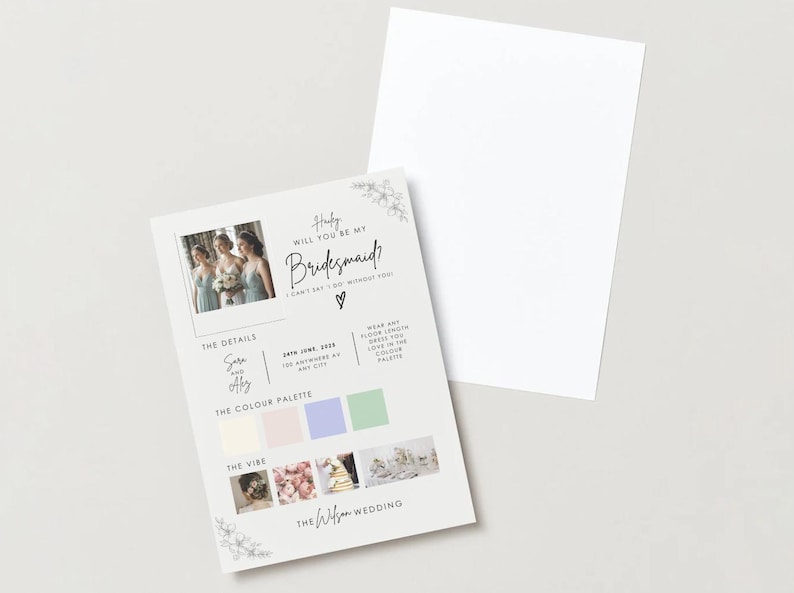Will You Be My Bridesmaid Card Template Editable Canva Bridesmaid