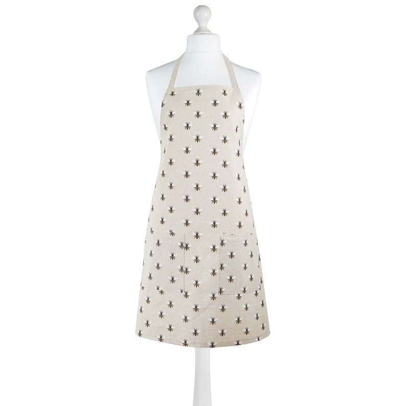 Classic kitchen apron in bee print cotton Etsy