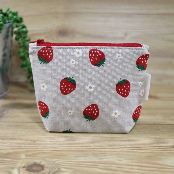 Strawberry print makeup bag/ purse