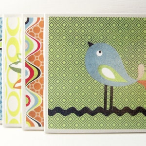 Ceramic Tile Coasters Offbeat Bird image 1