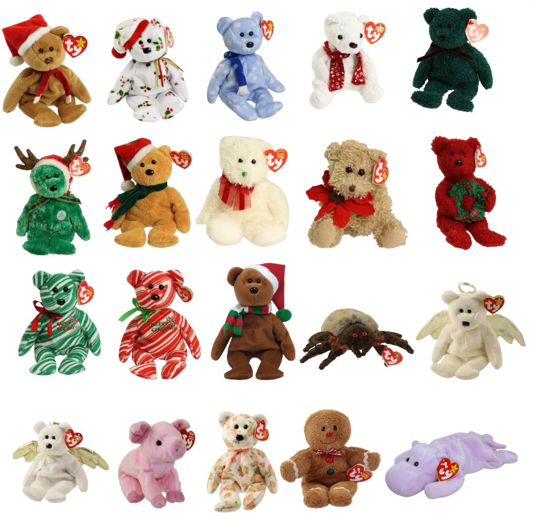 Ty Beanie Babies Holiday Teddy Hairy Halo Halo 2 Hamlet Hannah