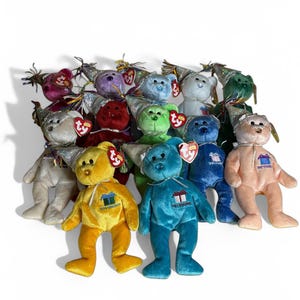 Ty Beanie Babies Birthday Bears with Party Hats