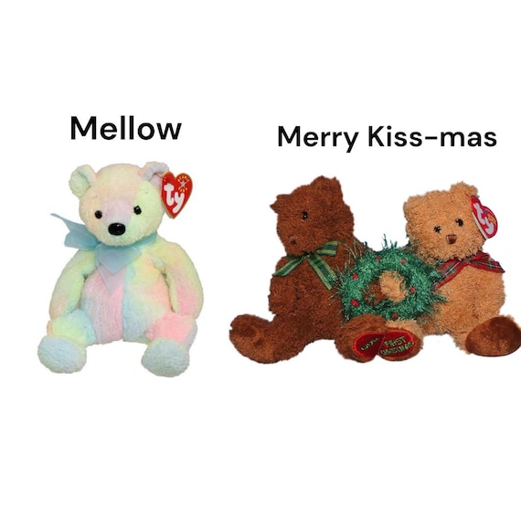 Ty Beanie Babies Merry Kiss-mas Merrybelle Miami Mickey Midnight