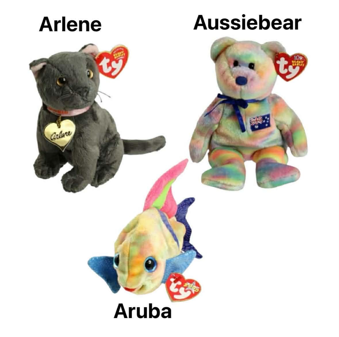 Ty Beanie Babies American Amigo Anchor Ants Aotearoa Arabesque Ari